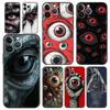 Phone Case For iPhone 17 16e 15 14 13 12 11 Pro Max SE 7 8 Plus Shell iPhone 16 Soft TPU Cover Scary Devil Eye Pattern