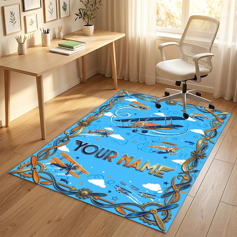 Fantasy Magic Theme Crystal Velvet Rug Personalized Custom Name Text Soft Floor Mat Home Decor