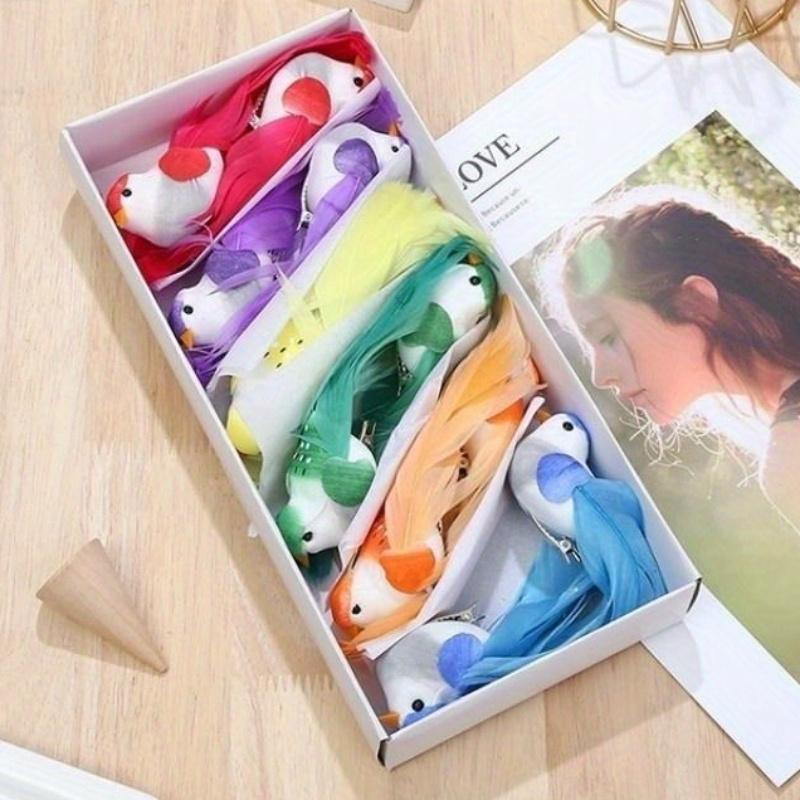 12pcs/box Simulation Artificial Bird Gardening Home Bird Ornament Decoration