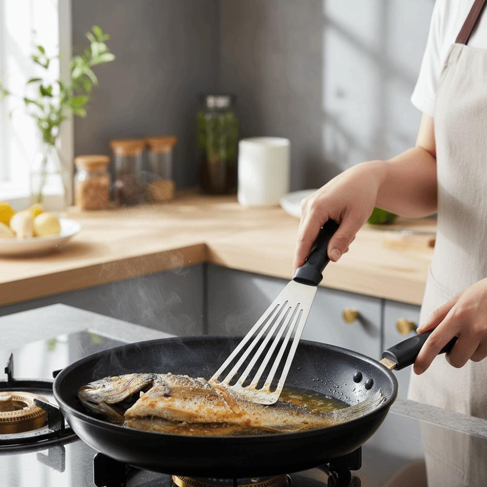 Rust Proof BBQ Spatula Non Stick Frying Turner Fish Frying Spatula Fast-food Restaurant