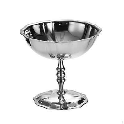 Dessert Cup with Pedestal Mirror Polished Stainless Steel Bowl