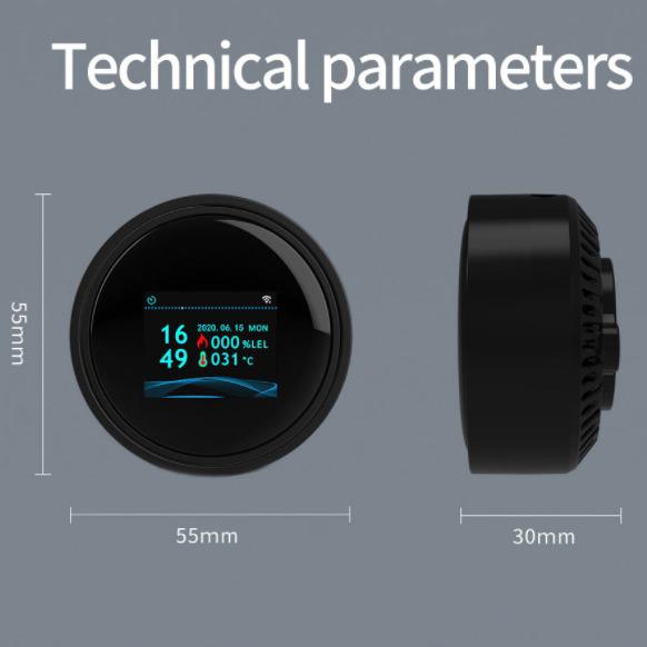 TUYA WiFi Gas Leak Alarm with Remote Notification and Control Valve Shut-off