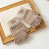 Women's Gloves Winter Cute Warm Riding Outdoor Gloves Touch Screen Knitted Woolen Gloves Half Fingers Gloves
