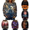 Women's Casual Long Sleeve Halloween Print Round Neck Sweatshirt Top