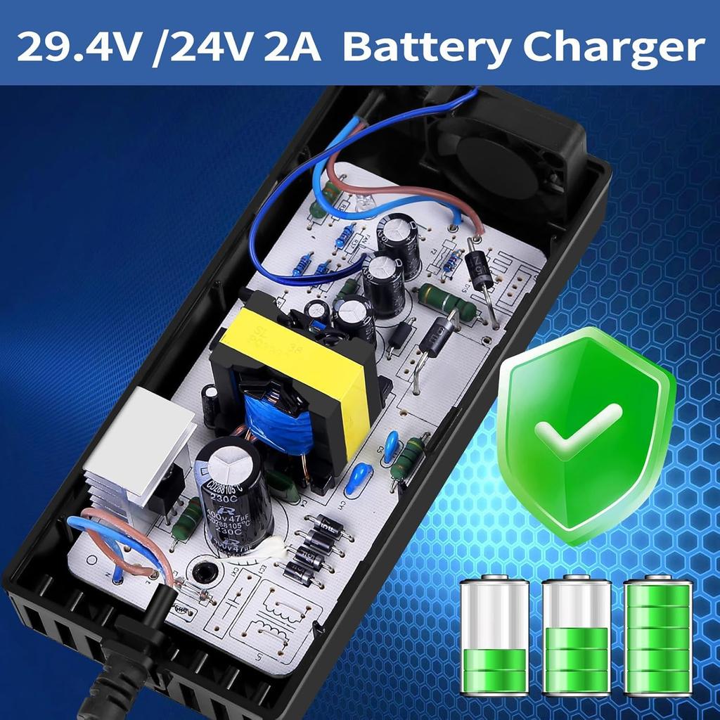 (5 Plugs) 29.4V 2A Fast Battery Charger Universal For 24V 25.2V 25.9V Lithium Battery Electric Scooter Replacement Charger - 5 In1 Plugs