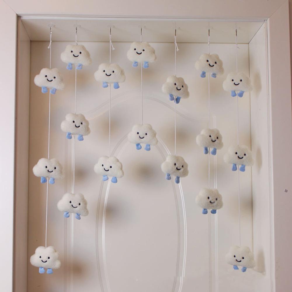 

Милая подвесная штора на дверь 18 штук Облачная масса Кисточная штора Облачная масса Штора на дверь Гостиная белый