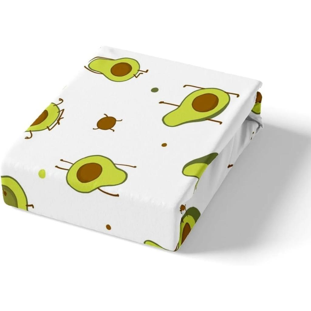Søtt Avokado Sengesett Seng Sett Sett for Barn Mikrofiber Sengesett Romdekorasjon Seng Voksen Sengetøy Glidelås og 2 Putetrekk