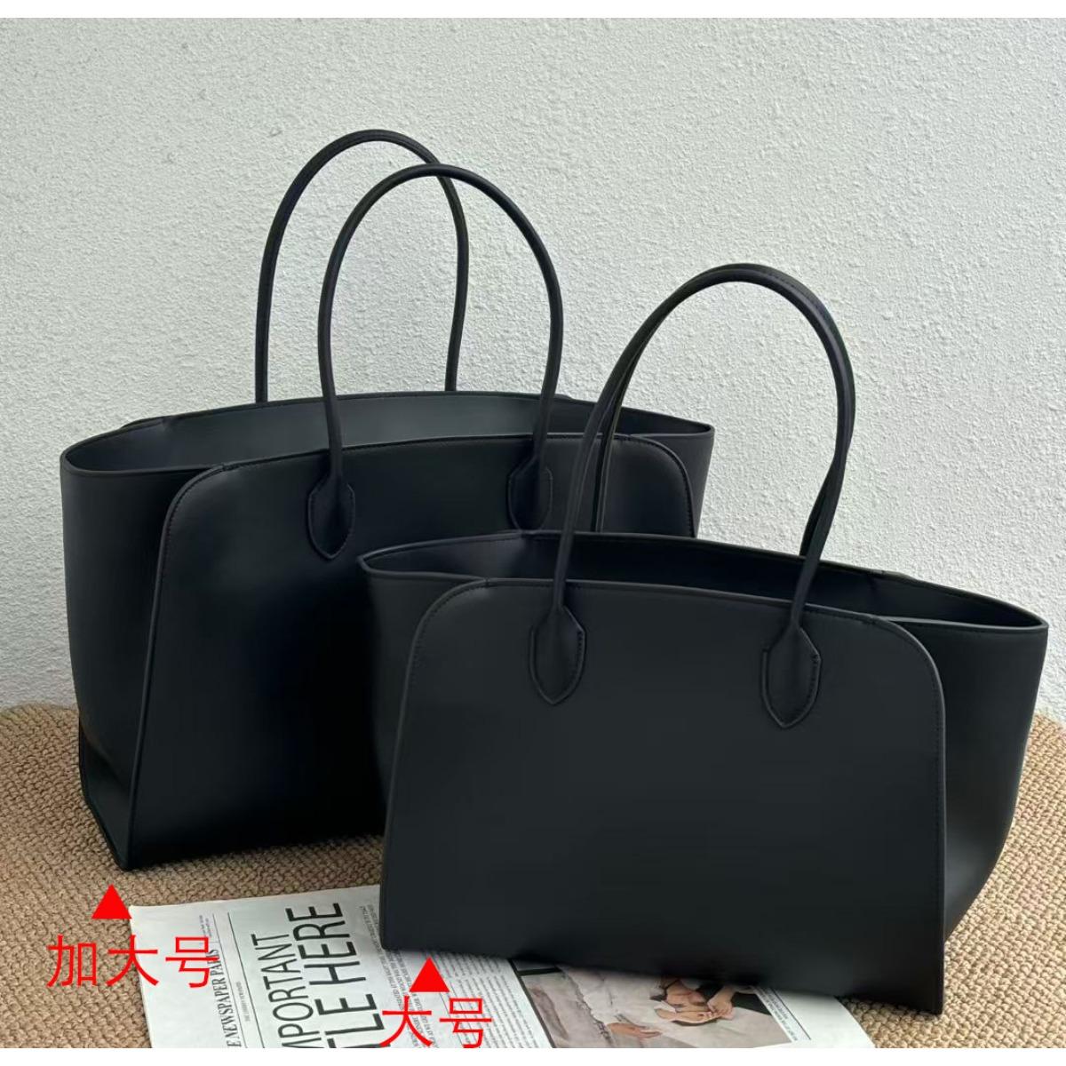 

2026 New large-capacity simple cowhide tote bag fashionable versatile commuter long-handled handbag foreign trade cross-border bag large size чорний