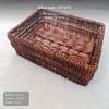 Rectangle Woven Storage Basket, RattanLike Display Tray for Fruit, Bread & Vegetables, artisanal
