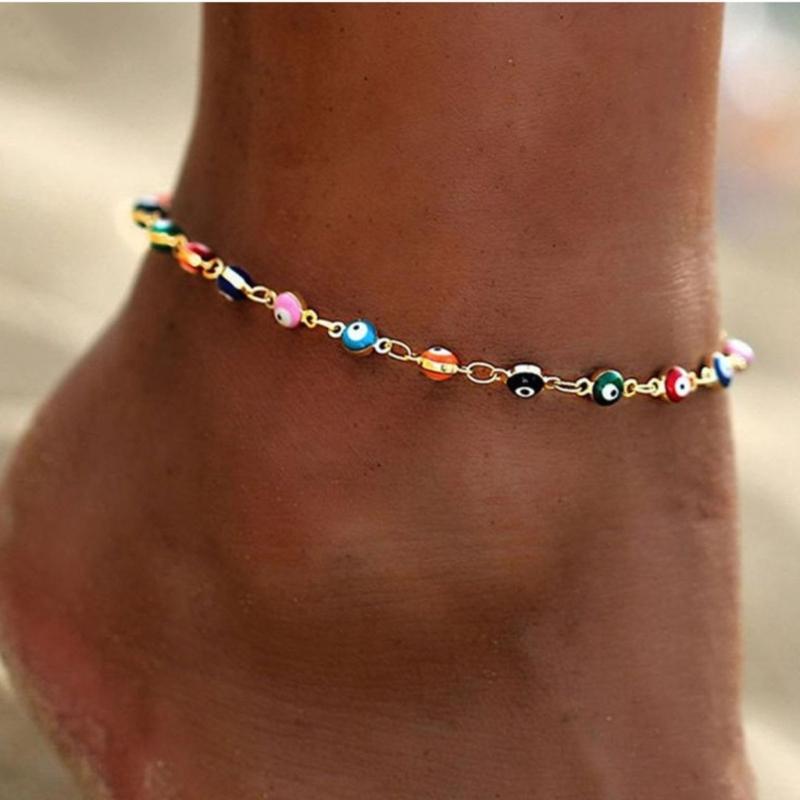 Demons Eye Ankle Bracelet with Adjustable Length Fashion Jewelry Ankle Ornament Alloy Texture Suitable for Any Occasion