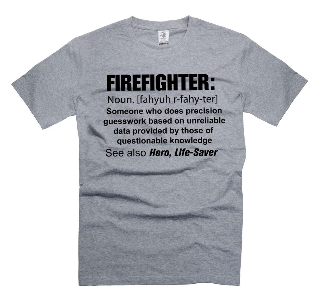 Mens Firefighter T-shirt Firefighter Definition Shirt Funny Joke Tee Shirt
