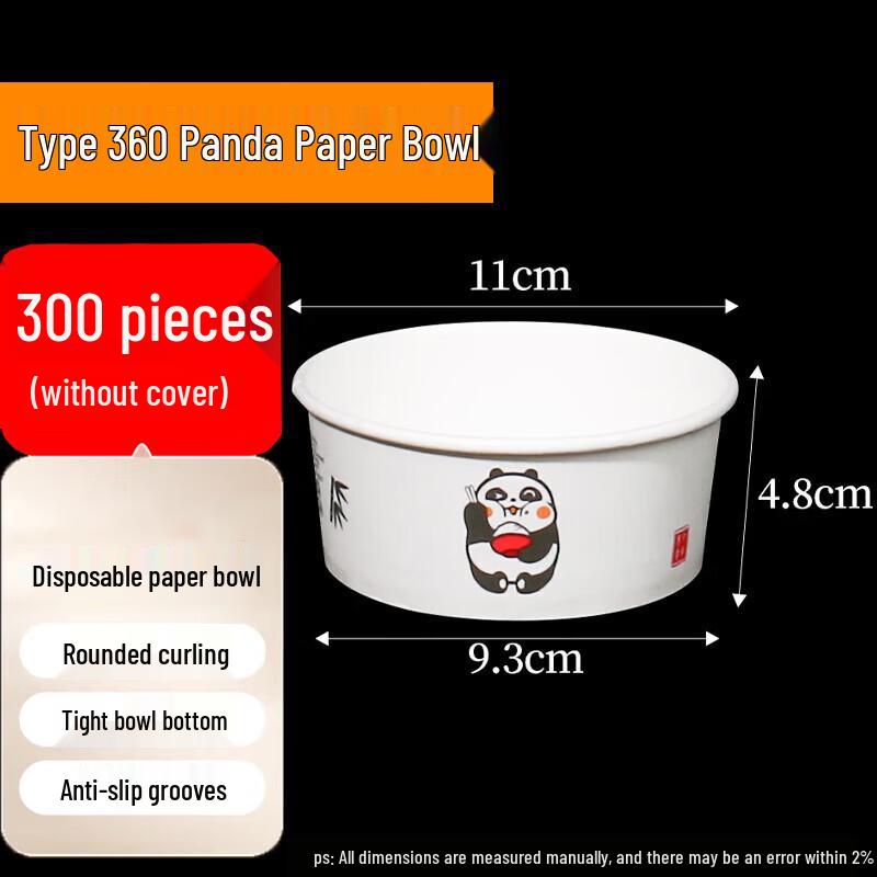 Leiwozi Disposable Panda Paper Bowls