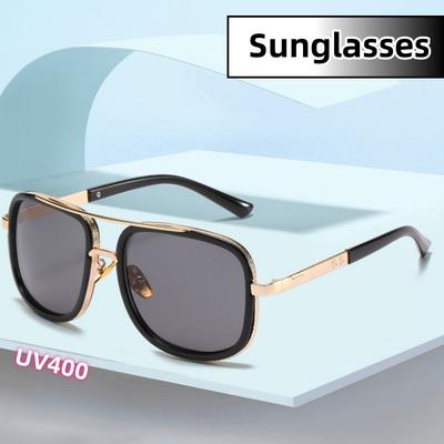New Men'S Trendy Sunglasses Advanced Metal Frame Sun Protection Eye Protection Uv400 Shades Eyeglasses Street Photography