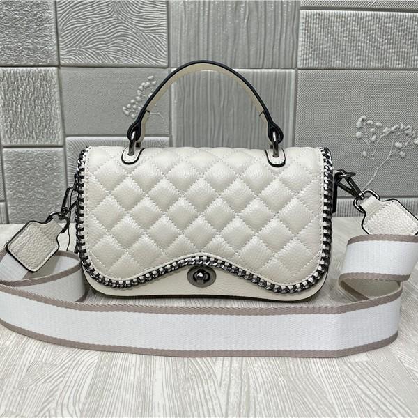 Premium light luxury leather women's bag rhombus small square bag handbag first layer cowhide temperament women's messenger bag