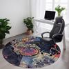 1PC Astronaut Galaxy Office Round Area Rug, Indoor Mat Suitable ForOffice, Under Office Chairs Bedroom Living Room Home Decor, Room Deco F012