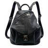 Echtleder-Rucksack für Damen, schwarzer Damenrucksack aus Rindsleder mit oberer Schicht, trendige und vielseitige Damentasche aus weichem Leder