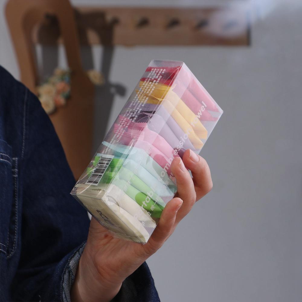 14 st komprimerad handduk Rese Engångs ansiktshandduk rengöring Snabbtorkande handduk ren bomull ovävt tyg Wipes Sminkhandduk