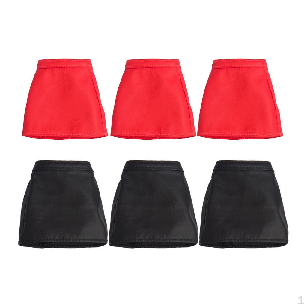 

6 штук 1:6 Женская мини-юбка из искусственной кожи для 12-дюймовых женских экшн-фигурок, кукольный аксессуар, костюм