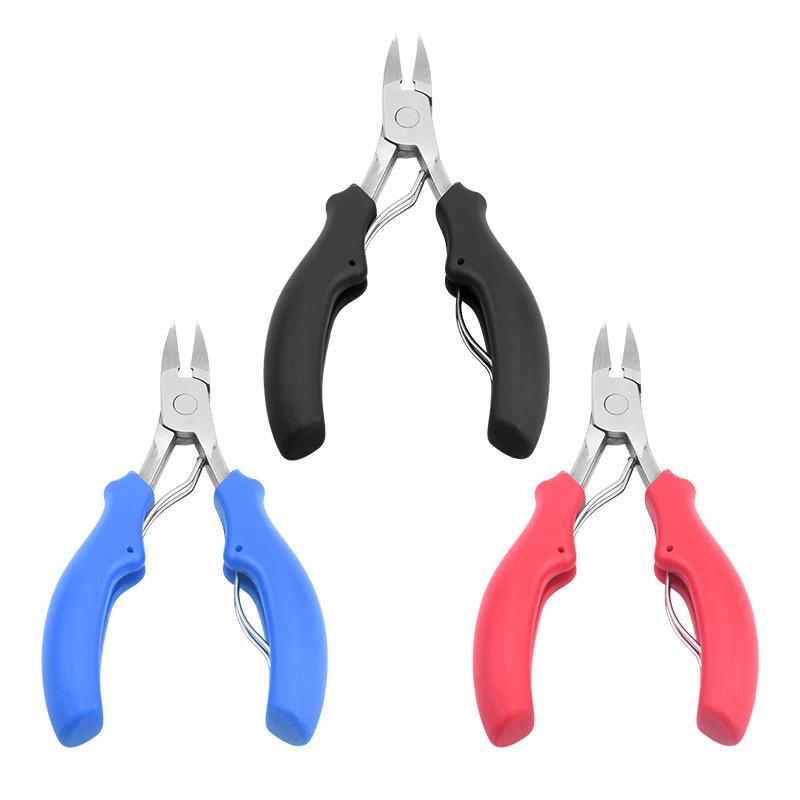 Stainless Steel Pincer Nail Clipper with Plastic Handle - Ingrown Toenail & Cuticle Nipper for Foot Care and Manicure