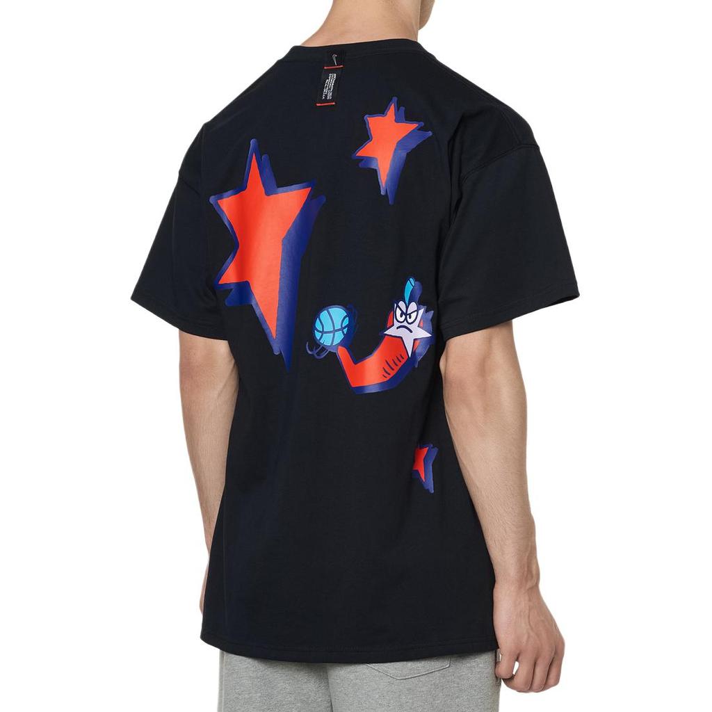 Nike Letter Print Logo Straight Cut Round Neck Short Sleeve T-Shirt Men Tops Black CD1310-010