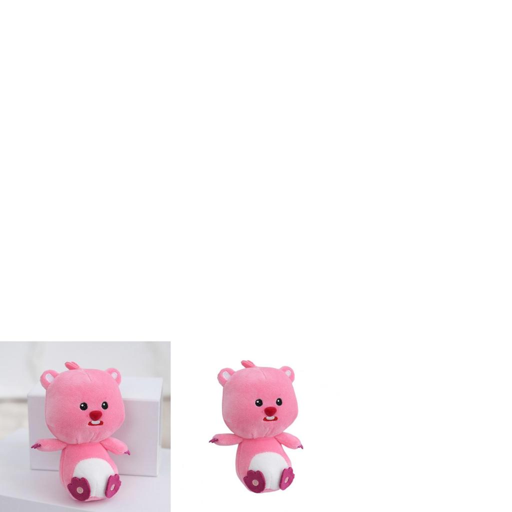 Adorable Beaver Plush Toy Loopy Soft And Short Plush Keychain 14cm Diy Hair Clip