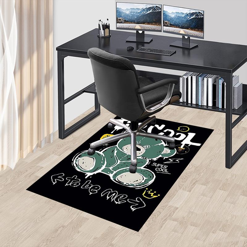 1pc too cool to be me Home Office, Durable Polyester Floor Mat with Easy, Office Decor, Urban Style, Nonslip Backing, Highquality Fabric
