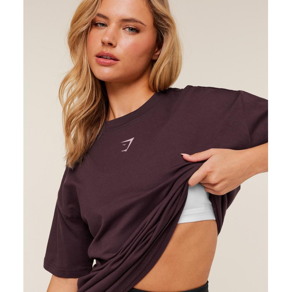 Gymshark Trace Graphic Oversized T shirT Gs Cherry Purple B4b3p Pcds