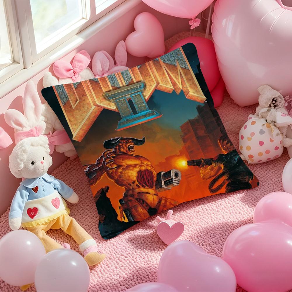 D-Doom E-Eternal Cool Game Cushion Cover Pattern Printed Pillowcase for Living Room Sofa Cushion Cover & Bedroom Decor