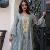 AB293 2023 Plus Size Sequin Embroidered Floral Evening Gown for Muslim Women