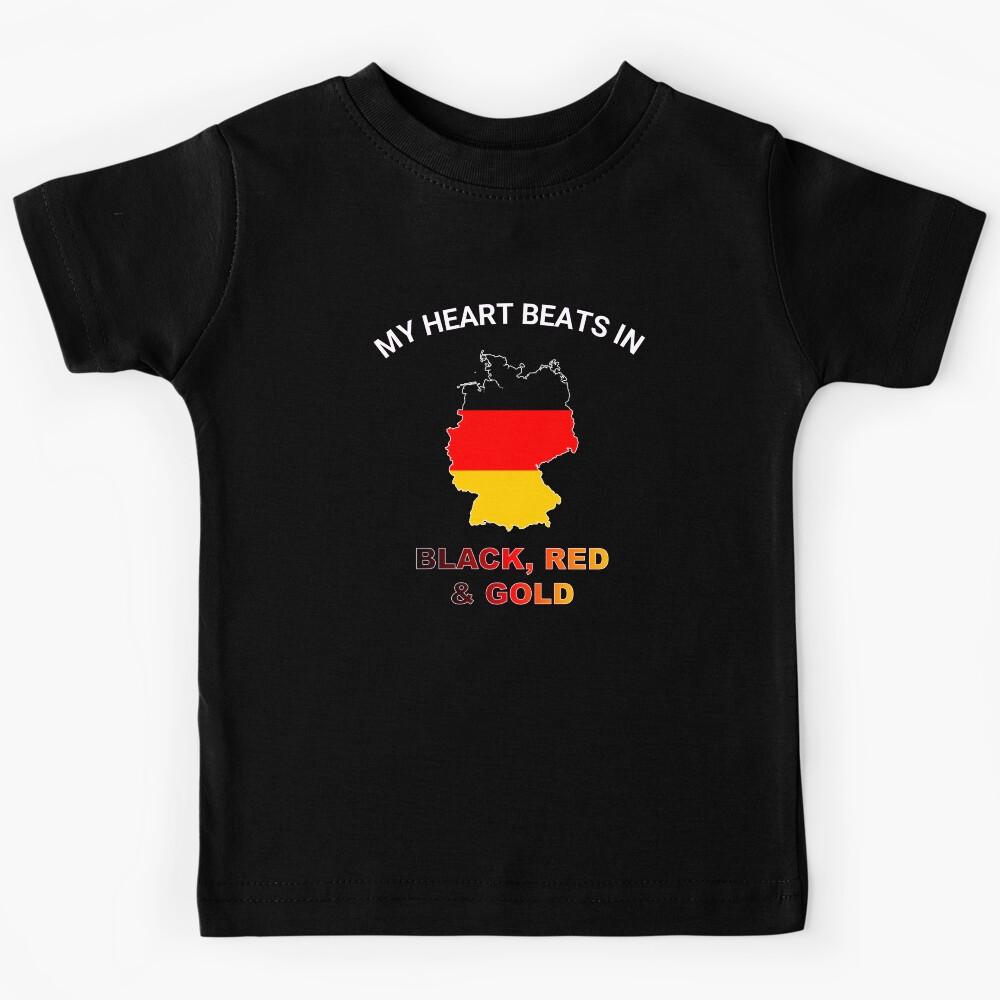 Germany Federal Eagle - My Heart Beats in Black Red Gold Kids T-Shirt 150