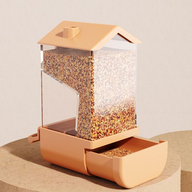 Automatic Bird Feeders Screw On Cage for Indoor Bird Feeders Transparent Visiable Large Capacity Bird Feeding Tool