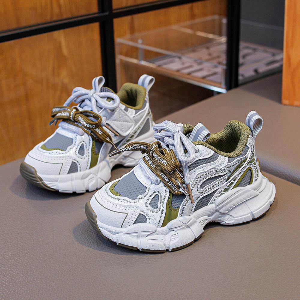 2026 Autumn Kids Breathable Non-Slip Double Mesh Dad Shoes for Medium to Older Children