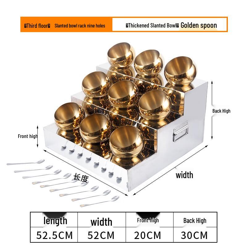 Dan Shi Zhi Yuan Stainless Steel Condiment Serving Set Gold Color Bowls