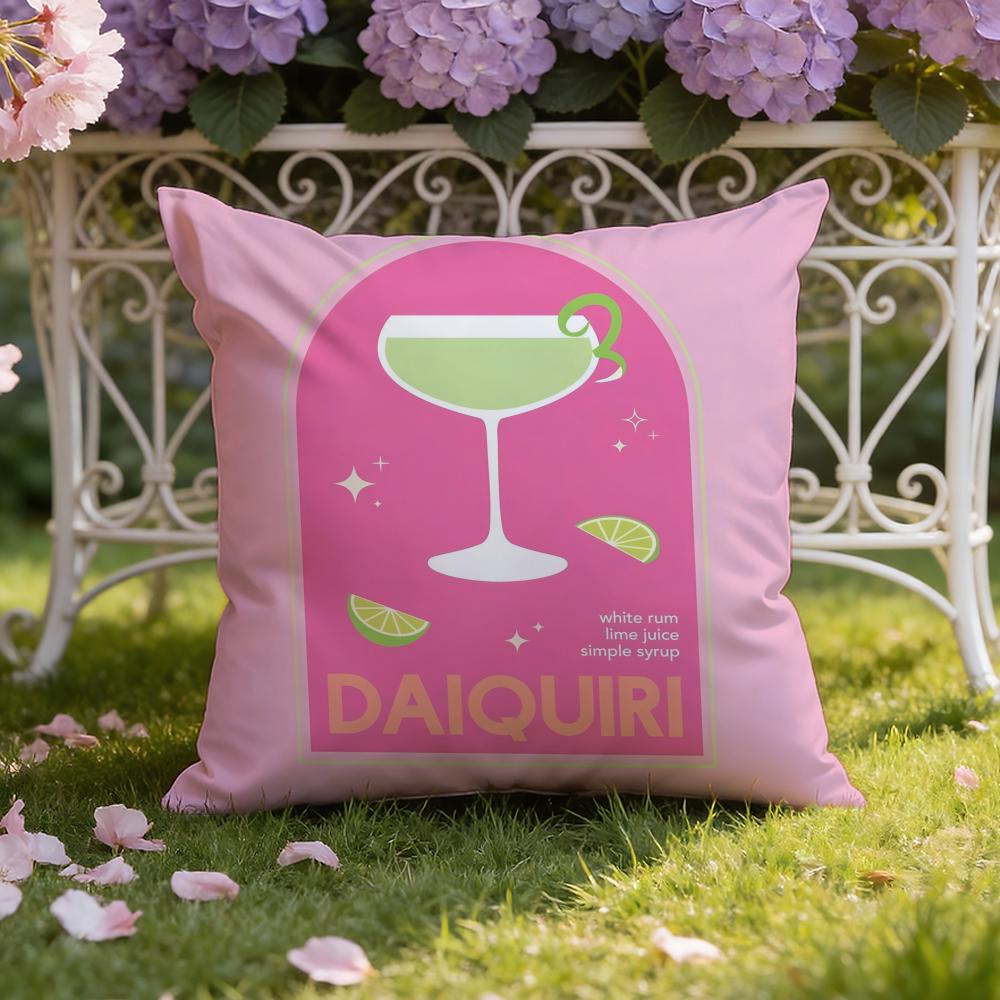 D-Daiquiri Cocktail Cushion Cover Home & Car Dual-Scene Pillow Cover: Reversible for Premium Comfort