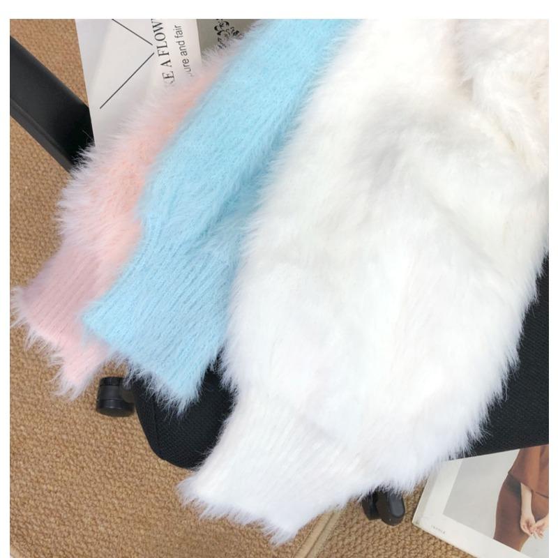 Damenmode, lässig, Herbst/Winter, einfarbig, bedruckt, langärmelig, V-Ausschnitt