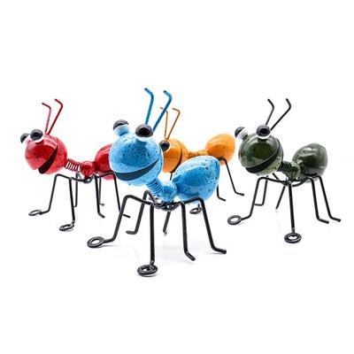 4pcs Patio Craft Yard Outdoor Garden Cute Insect Hanging Home Decor Gift Ornament Metal Ant Bee Living Room Wall Art Sculpture