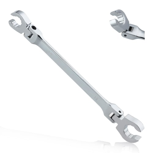 GOLD DEER Double Flare Nut Wrench, Flare Nut Open End Wrench, Flex, Flare Nut Wrench, Brake Pipe Open End Wrench, 10x12mm, Swivel Brake Pipe Open End