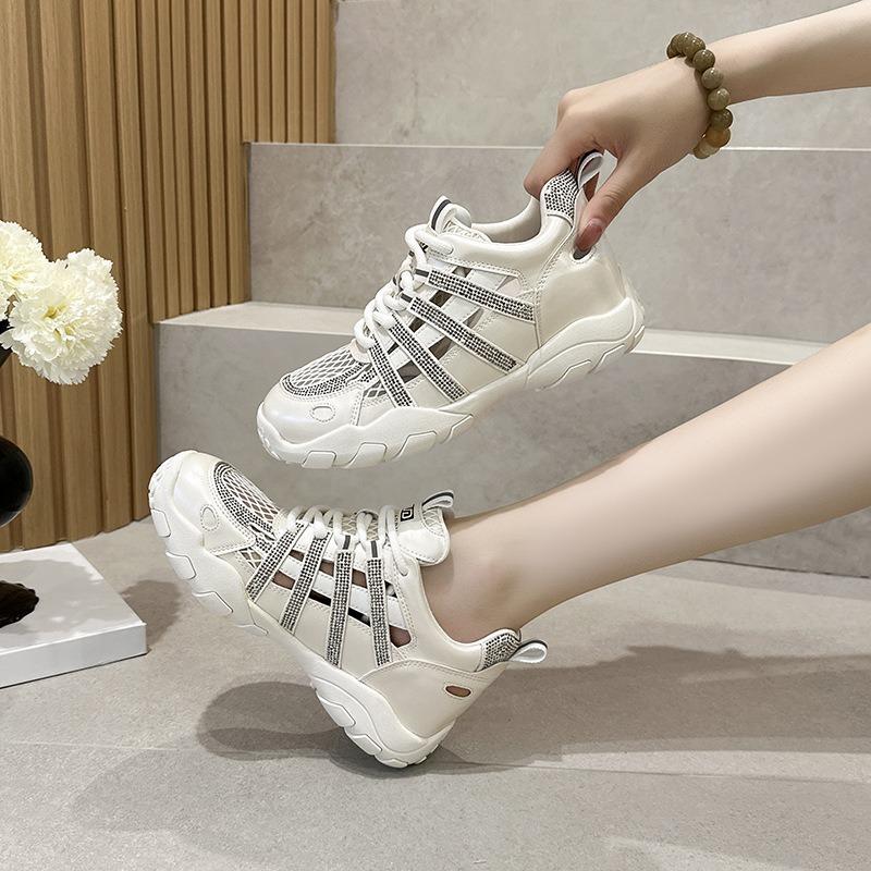 Inner height increase hollow sandals dad shoes women's spring new sports shoes casual shoes German training shoes Forrest Gump shoes