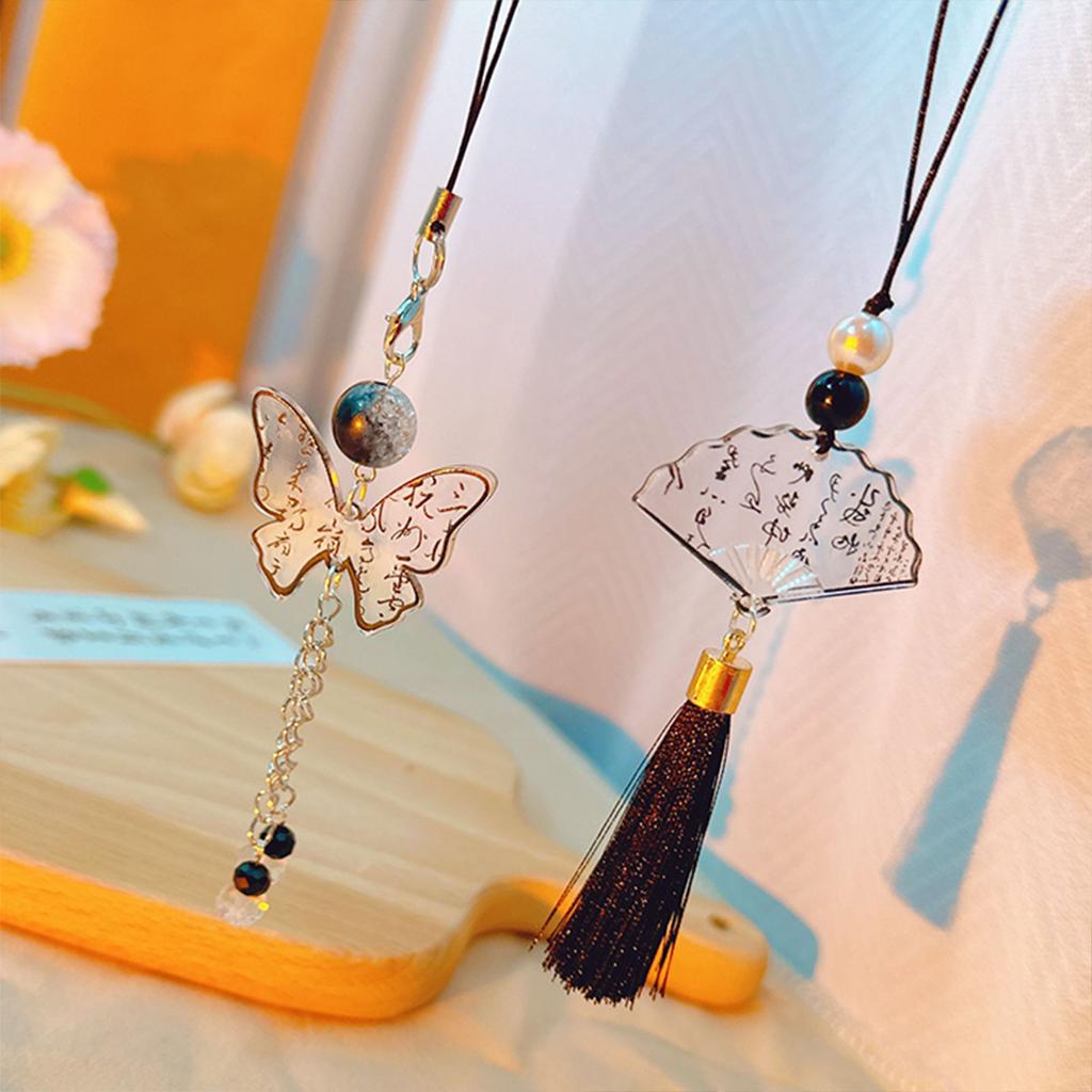 1Pc Chinese Style Anti-lost Phone Lanyard Retro Tassel Pendant Keychain Bag Charms Backpack Hanging Decoration Fashion Jewelry