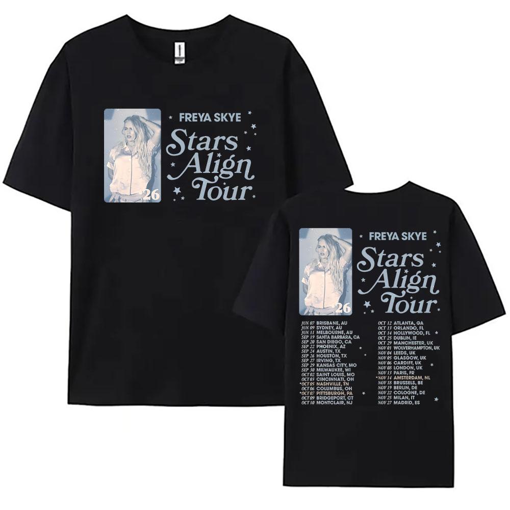

Freya Skye Stars Align Tour 2026 T-shirt Cotton Short Sleeve Loose Women Tees Singer Fashion Design Graphic Tshirts Print Merch XXL