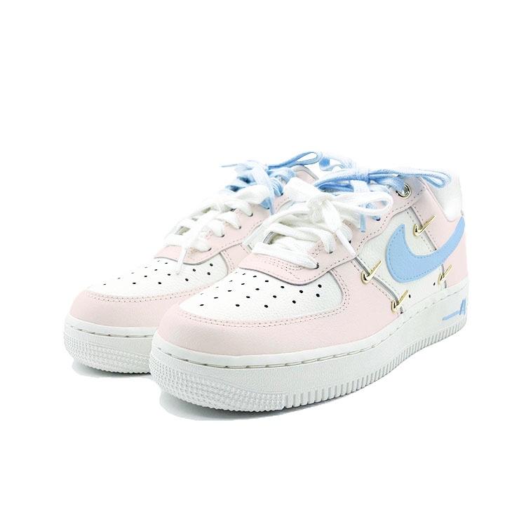 Nike Air Force 1 Pink Peach Chenhai Abrasion Resistant Low Top Skateboard Shoes Women's Pink Blue FV3654-111(Team641-)