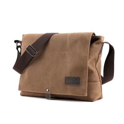 Wowcarbazole Canvas Shoulder Crossbody for Commuting To Work or School Men's Bag, Bag, Casual, Lightweight, (Brown)