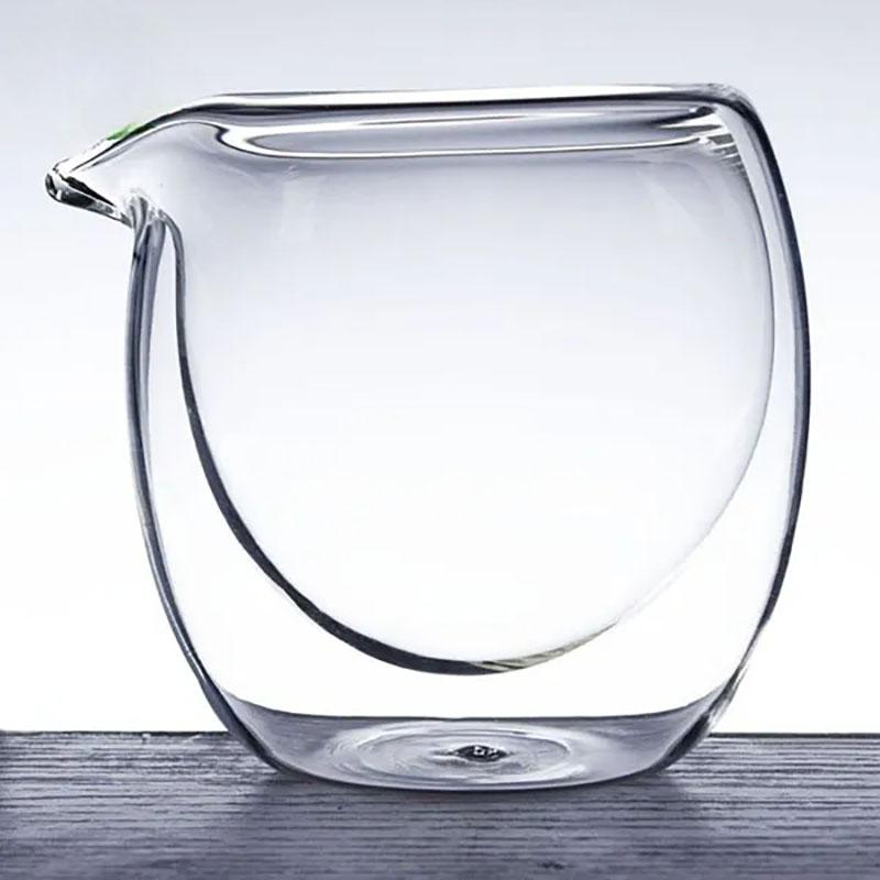 100ml/200ml Žáruvzdorná Čirá Dvouvrstvá Skleněná Čajová Konvička Gongdao Čajový Šálek Cha hai fair mug