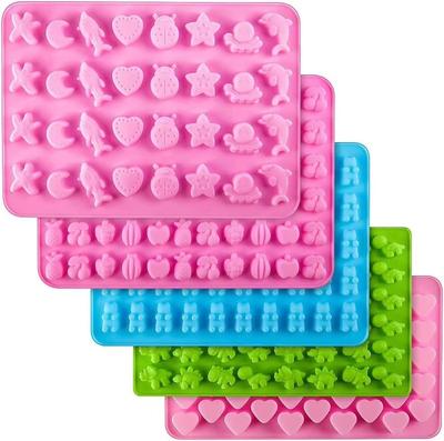 1pcs Fruits Dinosaurs Gummy Bears Shapes Candy Mini Silicone Mould Soft Jelly Moulds Candy Baking Moulds Non-Stick Food Mou