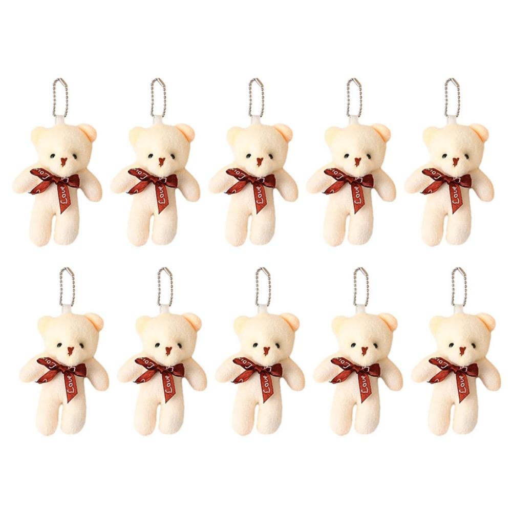 10pcs/set Cartoon Bear Plush Keychains Toys Plush Doll Mini Bear Plush Toy  Girlfriends