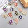 Gold Alloy Three-Hole White Rhinestone Pendant Charm for DIY Jewelry Accessories