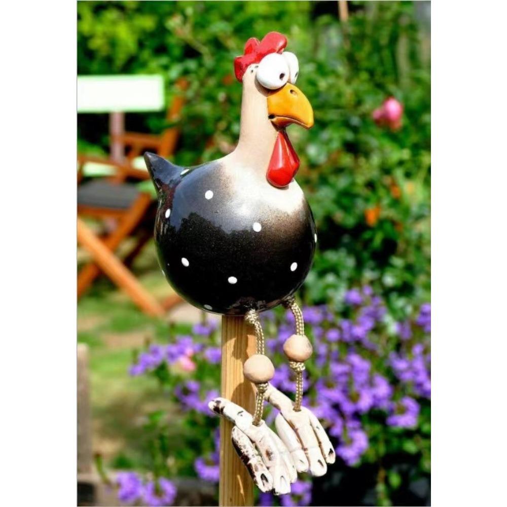 Long-footed Chicken Spring Breath Fence Resin Ornament Garden Ornament Nerdy Chicken Spoof Funny Chicken Design