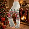 Women's Christmas Print Pants Casual Plush Pajama Bottoms for Holiday Lounging
