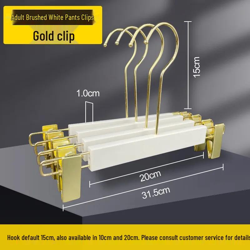 Pure White Plastic Hangers & Imitation Wood Grain Hangers with Pants Clips for Children's and Women's Clothing