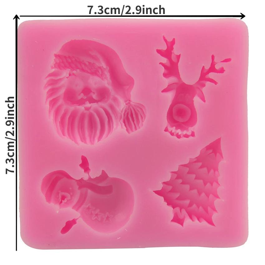 Christmas Themed Silicone Fondant Cake Mold Cookie Chocolate Pastry Mould for Baking and Decorating Silicone Mold